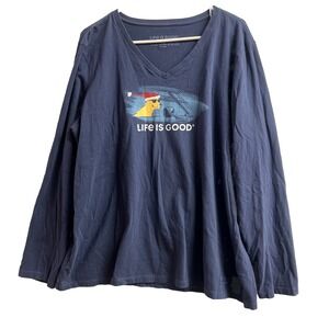 Life Is Good Crusher Tee stretch  Navy sz 2X